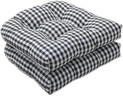 Outdoor/Indoor Dawson Pewter Chair Pads, 15.5" X 16", Black 2 Count 24 Outdoor/Indoor Dawson Pewter Chair Pads, 15.5" X 16", Black 2 Count -Wilton Shop 51v1Fm8kvS. AC