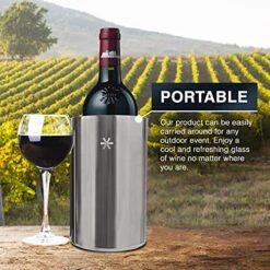 Wine Chiller Bucket - Double Wall Vacuum Insulated Wine Cooler, Wine Bottle Holder For Champagne And Wine Bottles, Keeps Wine Chill, Great Gift For Men, Premium Stainless Steel, Stainless Steel 13 Wine Chiller Bucket - Double Wall Vacuum Insulated Wine Cooler, Wine Bottle Holder For Champagne And Wine Bottles, Keeps Wine Chill, Great Gift For Men, Premium Stainless Steel, Stainless Steel -Wilton Shop 51v3rAAb6oL