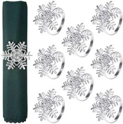 Apkin Rings- Set Of 8 Snowflake Metal Napkin Holder Silver Xmas Napkin Buckle For Holiday Party Dinner Wedding Banquet Christmas Dinning Table Settings Decoration -Wilton Shop 51v4bVOWD9L. AC