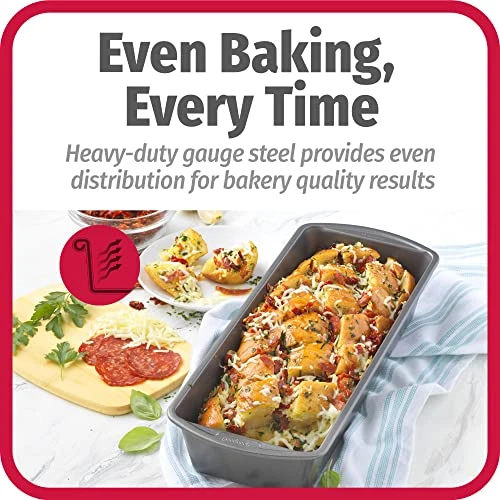 Cook Set Of 2 Extra Large 13'' X 5'' Nonstick Steel Bread Loaf Pans, Gray 5 Cook Set Of 2 Extra Large 13'' X 5'' Nonstick Steel Bread Loaf Pans, Gray - Image 3
