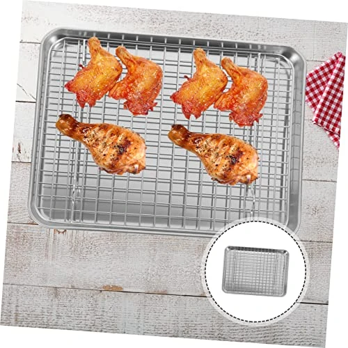 2 Sets Cooling Steel Bbq Kitchen Plate For Container Barbecue Cookie Baking Fish Pan Stainless Tool Cooking Rack Accessories Grill With Food Outdoor Tray Wire Toast Oven Pans Home 6 2 Sets Cooling Steel Bbq Kitchen Plate For Container Barbecue Cookie Baking Fish Pan Stainless Tool Cooking Rack Accessories Grill With Food Outdoor Tray Wire Toast Oven Pans Home - Image 4
