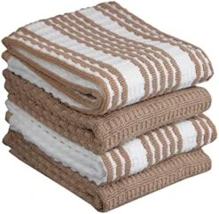 Premium Kitchen Towel (4-Pack), 16"x26" Highly Absorbent, Super Soft Long Lasting 100% Cotton Solid/Check Hand Towels, Tea Towels, Blue -Wilton Shop 51vDq1VoCiL. AC