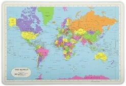 Educational Placemat Sets; USA, World, Europe, Asia, Africa, South America, Central America, Canada Maps [Set Of 8] -Wilton Shop 51vKju74MUL