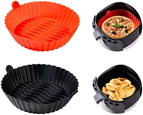 3pcs Silicone Air Fryer Pot With Handles, 7.9in Food Safe Air Fryer Silicone Liners For 3.6 To 6.8QT, No Harsh Cleaning, Reusable Round Air Fryer Baskets Replacement For Parchment Liners 7 3pcs Silicone Air Fryer Pot With Handles, 7.9in Food Safe Air Fryer Silicone Liners For 3.6 To 6.8QT, No Harsh Cleaning, Reusable Round Air Fryer Baskets Replacement For Parchment Liners - Image 5
