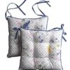 D' Hermine 100% Cotton Chair Pads With Ties Faïence Set Of 2 Comfortable Polyester Filling Cushion/Pillow For Dining Office Kitchen Home Living Room (16"x16") -Wilton Shop 51vba7k2mWL