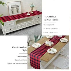 Table Runner, 72 X 14 Inches Buffalo Plaid Check Chirstmas Table Runners For Xmas Family Dinner, Farmhouse, Thanksgiving, Christmas & Gathering -Wilton Shop 51vctzOuaBL