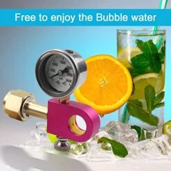 VOZINMOST Soda Refill Adapter, CO2 Refilling Adapter Compatible With DUO Terra Soda Cylinder Quick Connect With Pressure Gauge (Pink) -Wilton Shop 51vdQKOo4RL