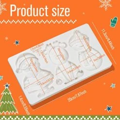 Silicone Christmas Cookie Mold 3D Reindeer/Santa Claus/Snowman Shaped Fondant Mold Cake/Cupcake Decorating Mould For Handmade Candy, Chocolate, DIY, Sugarcraft, 8.2x4.7 Inch -Wilton Shop 51veEPBZo1L