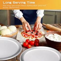 12 Pieces Pizza Pan Bulk Restaurant Aluminum Pizza Pan Set Round Pizza Pie Cake Plate Rust Free Pizza Pie Cake Tray For Oven Baking Home Kitchen Restaurant Easy Clean And Dishwasher Safe (8 Inch) -Wilton Shop 51vfmdfSomL