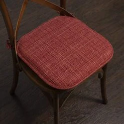 Hair Cushion Memory Foam Pads With Ties Honeycomb Pattern Slip Non Skid Rubber Back Rounded Square 16" X 16" Seat Cover, 6 Pack, Aria Burgundy 12 Pack