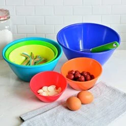 6 Pack Large Plastic Mixing And Serving Bowls, Plastic Nesting Bowls Set - 120OZ, 80OZ, 50OZ, 32OZ, 22OZ, 12OZ (Rainbow Colors) 11 6 Pack Large Plastic Mixing And Serving Bowls, Plastic Nesting Bowls Set - 120OZ, 80OZ, 50OZ, 32OZ, 22OZ, 12OZ (Rainbow Colors) -Wilton Shop 51vlyPeJ7wL