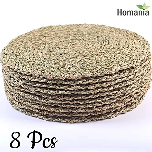 8 Pcs Table Mat, Boho Placemats Set Of 8, Woven Placemats Set Of 8, Cork Placemats Set Of 8, Round Placemats, Rattan Placemats Wicker Chargers, Seagrass Placemats, Natural Placemats 13.4 In 5 8 Pcs Table Mat, Boho Placemats Set Of 8, Woven Placemats Set Of 8, Cork Placemats Set Of 8, Round Placemats, Rattan Placemats Wicker Chargers, Seagrass Placemats, Natural Placemats 13.4 In - Image 3