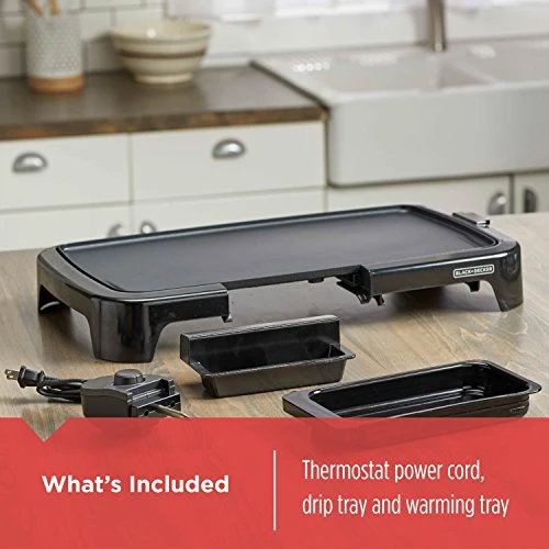 Black & Decker Family-Sized Electric Griddle With Warming Tray & Drip Tray, GD2051B 6 Black & Decker Family-Sized Electric Griddle With Warming Tray & Drip Tray, GD2051B - Image 4