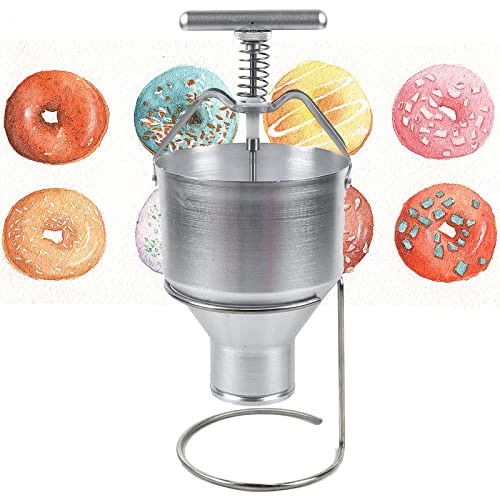 Manual Doughnut Depositor, Mini Donut Maker Dropper Hopper Plunger Dough Batter Dispenser With Stand Holder, 6 Thicknesses Adjustment 4 Manual Doughnut Depositor, Mini Donut Maker Dropper Hopper Plunger Dough Batter Dispenser With Stand Holder, 6 Thicknesses Adjustment - Image 2