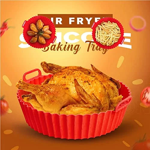 Air Fryer Silicone Baking Tray - Reusable Air Fryer Silicone Liners, Non-Stick Air Fryer Silicone Pot - Oil Proof, Water-proof, Food Grade Basket Bowl Liner For Baking Cooking Food (Type A, Green) 3 Air Fryer Silicone Baking Tray - Reusable Air Fryer Silicone Liners, Non-Stick Air Fryer Silicone Pot - Oil Proof, Water-proof, Food Grade Basket Bowl Liner For Baking Cooking Food (Type A, Green)