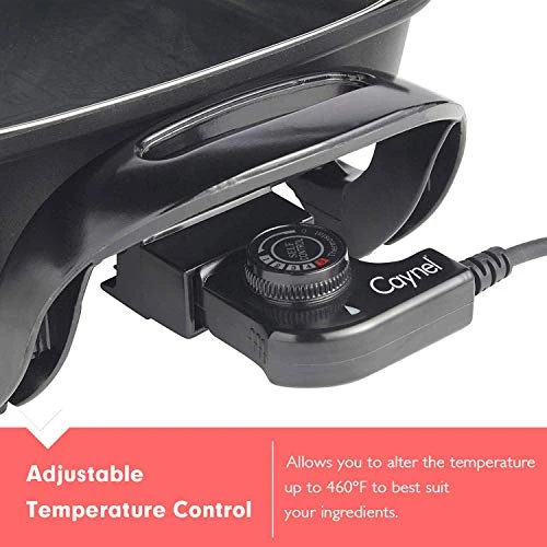 Aynel 12 X 12 Inch Nonstick Ceramic Electric Skillet With Glass Lid, Aluminum Body, 1400-Watts, Adjustable Temperature Controller Goes Up To 460 Degrees For Fry, Bake, Steam Or Simmer, Easy To Clean 7 Aynel 12 X 12 Inch Nonstick Ceramic Electric Skillet With Glass Lid, Aluminum Body, 1400-Watts, Adjustable Temperature Controller Goes Up To 460 Degrees For Fry, Bake, Steam Or Simmer, Easy To Clean - Image 5