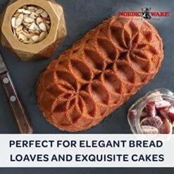 Nordic Ware Cut Crystal Cast Bundt Pan, 10 Cup Capacity, Gold & Jubilee Cast Loaf Pan, 6 Cup Capacity, Gold -Wilton Shop 51wOnfOGqmL