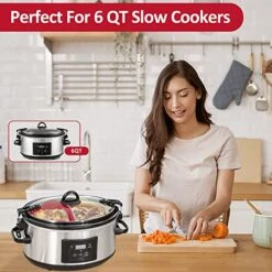 Silicone Slow Cooker Liners Divider, Leakproof Reusable Silicone 6QT Oval Crockpot Divider Insert, Diwasher Safe Cooking Liner For 6 Quart Slow Cooker Kitchen Accessories (Rose & Skin) 12 Silicone Slow Cooker Liners Divider, Leakproof Reusable Silicone 6QT Oval Crockpot Divider Insert, Diwasher Safe Cooking Liner For 6 Quart Slow Cooker Kitchen Accessories (Rose & Skin) -Wilton Shop 51wPAaiPmdL
