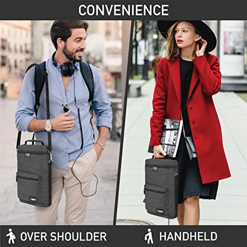 OPUX 2 Bottle Wine Carrier Tote | Insulated Leakproof Wine Cooler Bag For Travel Picnic BYOB | Padded Portable Wine Carrying Bag With Shoulder Strap, Wine Gifts - Charcoal Grey 6 OPUX 2 Bottle Wine Carrier Tote | Insulated Leakproof Wine Cooler Bag For Travel Picnic BYOB | Padded Portable Wine Carrying Bag With Shoulder Strap, Wine Gifts - Charcoal Grey - Image 4