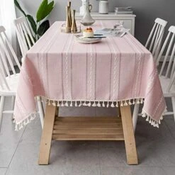 Solid Color Tassel Heavy Weight Cotton Linen Tablecloth For Rectangle Table (Square, 54 X 54 Inch, Gray) 24 Solid Color Tassel Heavy Weight Cotton Linen Tablecloth For Rectangle Table (Square, 54 X 54 Inch, Gray) -Wilton Shop 51waokUt kL. AC