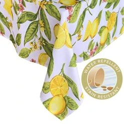 Lemon Zest Botanical Print Indoor/Outdoor Fabric Tablecloth - Yellow Lemon Vine Soil Resistant, Water Repellent Fabric Tablecloth, 60 Inch X 120 Inch Oblong/Rectangular 13 Lemon Zest Botanical Print Indoor/Outdoor Fabric Tablecloth - Yellow Lemon Vine Soil Resistant, Water Repellent Fabric Tablecloth, 60 Inch X 120 Inch Oblong/Rectangular -Wilton Shop 51wfYiI6lhL