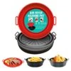 Silicone Air Fryer Liners,7.5in For Air Fryer3to5QT,3-Pack,Air Fryer Silicone Liners Reusable Foldable,Air Fryer Basket,Airfryer Liners Inserts For Oven Microwave Air Fryer Accessories(Red+Black+grey -Wilton Shop 51wpsRpLKYL