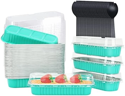 Mini Loaf Pans With Lids 50 Pack, 6.8oz Rectangle Aluminum Foil Baking Pans Tins Containers,Disposable Ramekins Baking Cups Muffin Tins Cupcake Cups For Mini Brownie Cake Bread Loaf -Pink 11 Mini Loaf Pans With Lids 50 Pack, 6.8oz Rectangle Aluminum Foil Baking Pans Tins Containers,Disposable Ramekins Baking Cups Muffin Tins Cupcake Cups For Mini Brownie Cake Bread Loaf -Pink - Image 9