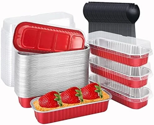 Mini Loaf Pans With Lids 50 Pack, 6.8oz Rectangle Aluminum Foil Baking Pans Tins Containers,Disposable Ramekins Baking Cups Muffin Tins Cupcake Cups For Mini Brownie Cake Bread Loaf -Pink 16 Mini Loaf Pans With Lids 50 Pack, 6.8oz Rectangle Aluminum Foil Baking Pans Tins Containers,Disposable Ramekins Baking Cups Muffin Tins Cupcake Cups For Mini Brownie Cake Bread Loaf -Pink - Image 14