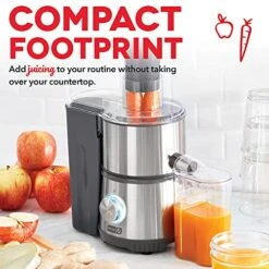 Dash Ash Compact Centrifugal Juicer, Press Juicing Machine, 2-Speed, 2" Wide Feed Chute For Whole Fruit Vegetable, Anti-drip, Stainless Steel Sieve - Cool Grey 11 Dash Ash Compact Centrifugal Juicer, Press Juicing Machine, 2-Speed, 2" Wide Feed Chute For Whole Fruit Vegetable, Anti-drip, Stainless Steel Sieve - Cool Grey -Wilton Shop 51x0IM8ojfS