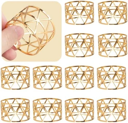 12PCS – Napkin Rings, Gold Napkin Rings Set Of 12, Holiday Napkin Holders For Dining, Anniversary, Birthday, Christmas, Easter, Fall, Halloween, Thanksgiving, Party Of Table Setting 8 12PCS – Napkin Rings, Gold Napkin Rings Set Of 12, Holiday Napkin Holders For Dining, Anniversary, Birthday, Christmas, Easter, Fall, Halloween, Thanksgiving, Party Of Table Setting - Image 6