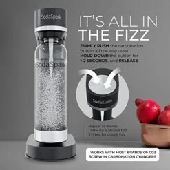 Modern Design Sparkling Water Maker – Soda Water Maker With 1l BPA-Free Reusable Bottle–Carbonated Water Maker For Home – Soda Streaming Machine For Seltzer (CO2 CARBONATOR NOT INCLUDED) (SS697B) -Wilton Shop 51xAC2bbLEL