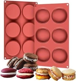 Silicone Muffin Top Pans - Whoopie Pie Pan 3" Round Silicone Baking Pan For English Muffins, Whoopie Pies, Corn Bread, Egg Bites, Tarts 2 Pack -Wilton Shop 51xCpVQRYL. AC