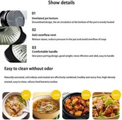 Casserole Ceramic Casserole With Lid, Non-Stick Casserole Heat Resistant Clay Pot Modern Pans For Stew Soup Healthy Meal-A Ceramic Casserole With Lid -Wilton Shop 51xPwx0n29L