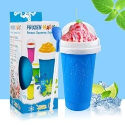 2PC Slushie Maker Cup,DIY Frozen Magic Slushy Cup,Double Layers Silica Smoothie Pinch Ice Cup,Quick Cooling Cup Homemade Milk Shake Ice Cream Maker (Blue+Green) 12 2PC Slushie Maker Cup,DIY Frozen Magic Slushy Cup,Double Layers Silica Smoothie Pinch Ice Cup,Quick Cooling Cup Homemade Milk Shake Ice Cream Maker (Blue+Green) -Wilton Shop 51xRYyG3cCL