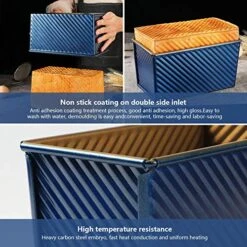 Pullman Loaf Pan With Lid Bread Mold Toast Box With Cover For Baking Non Stick Gold Blue Aluminum Alloy,Bread Tin For Homemade Cakes, Breads And Meatloaf… (Blue) 11 Pullman Loaf Pan With Lid Bread Mold Toast Box With Cover For Baking Non Stick Gold Blue Aluminum Alloy,Bread Tin For Homemade Cakes, Breads And Meatloaf… (Blue) -Wilton Shop 51xUcOaPjbL