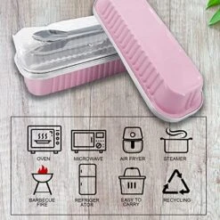 Mini Loaf Pans With Lids 50 Pack, 6.8oz Rectangle Aluminum Foil Baking Pans Tins Containers,Disposable Ramekins Baking Cups Muffin Tins Cupcake Cups For Mini Brownie Cake Bread Loaf -Pink 21 Mini Loaf Pans With Lids 50 Pack, 6.8oz Rectangle Aluminum Foil Baking Pans Tins Containers,Disposable Ramekins Baking Cups Muffin Tins Cupcake Cups For Mini Brownie Cake Bread Loaf -Pink -Wilton Shop 51xV4eN7QfL