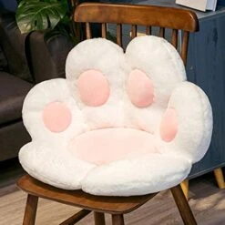 Freshdoll Seat Cushion Cat Paw Shape Lazy Sofa Office Chair Cushion Warm Skin-Friendly Floor Mat Specially Designed For Health Building,White -Wilton Shop 51xVpR70lNL