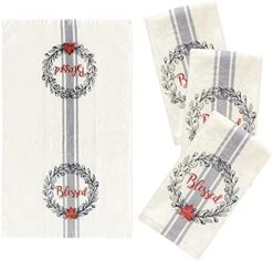 Kitchen Designers Set Of 4 Soft Cotton Dish Towels, 15 In X 25 In, Love Life -Wilton Shop 51xYOjtKv7S. AC