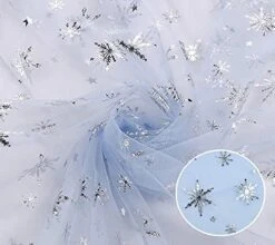 Sheer Fabric, Snowflake Silver Foil Organza Fabric, Snowflake Tablecloth Birthday Party Supplies Party Decorations, Christmas Tree Skirt Christmas Decorations Clearance (59" X 118", Blue) -Wilton Shop 51xclfDBWL. AC