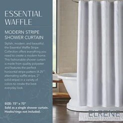 Tial Waffle Weave Fabric Shower Curtain, 72"x72", White
