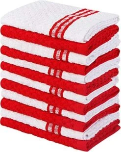 12 Pack Kitchen Towels, 15 X 25 Inches Cotton Dish Towels, Tea Towels And Bar Towels (Red) -Wilton Shop 51xqGe2hmEL. AC