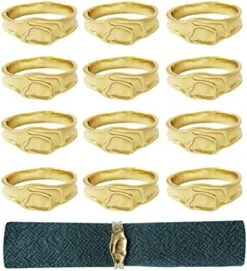 Gold Napkin Rings Set Of 6, Irregular Round Napkin Holder For Wedding,Party, Thanksgiving, Christmas, Birthday, Daily Table Decoration -Wilton Shop 51xqk2qWuCL. AC