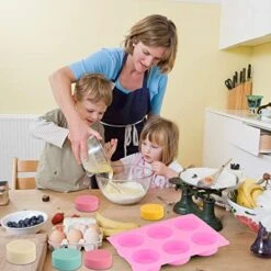 Round Cylinder Silicone Mold Candy Mold Chocolate Mold For Sandwich Cookies Muffin Cupcake Brownie Cake Pudding Jello -Wilton Shop 51xsCdHdodL