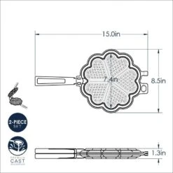 Nordic Ware 01705 Sweetheart Waffler, Cast-Aluminium Pan, Heart Shaped, Mini Waffle Maker, Black -Wilton Shop 51xvwSD8uDL