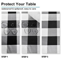60 X 120 Inch Checkered Tablecloth Rectangle - Stain Resistant, Spillproof And Washable Gingham Table Cloth For Outdoor Picnic, Kitchen And Holiday Dinner, Black And White 10 60 X 120 Inch Checkered Tablecloth Rectangle - Stain Resistant, Spillproof And Washable Gingham Table Cloth For Outdoor Picnic, Kitchen And Holiday Dinner, Black And White -Wilton Shop 51xw5kvFm3L