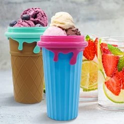 [Upgrade 500ML] Slushy Cup Slushy Maker Cup TIK TOK Frozen Magic Squeeze Cup - Quick Cool Slushy Milk Shake Ice Cream Smoothies Cup -Wilton Shop 51y2LL45gqL