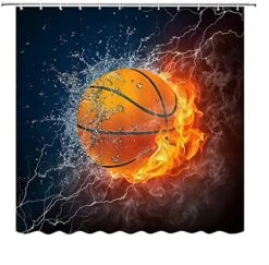Soccer Design Shower Curtain Cartoon Soccer Bathroom Curtains I Love A Soccer Bath Curtain Boy Sports Curtain W 60" L 72" For Kids Boys Girls Teens -Wilton Shop 51y3BPkRy1L. AC