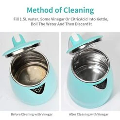 Electric Kettles Stainless Steel Interior, Double Wall Hot Water Boiler Heater, Cool Touch Electric Teapot Heater Kettle, Auto Shut-Off And Boil-Dry Protection, Cordless, 1.5L, 2 Year Warranty (1.5L) -Wilton Shop 51y8kFtvCzL