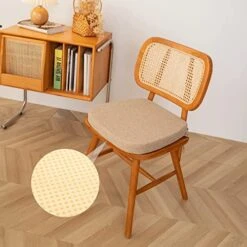 Kitchen Chair Cushions With Ties - High Density Sponge Seat Cushion And Dining Room Chair Pad 17 X 16.5 Inches Non Slip Rubber Back Seat Cover Machine Washable - Beige -Wilton Shop 51yJA6muEEL