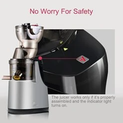 Slow Masticating Juicer, Jese 37RPMs Cold Press Juice Extractor 3.4" Wide Chute Countertop Juicer -Wilton Shop 51yPafdBd0L